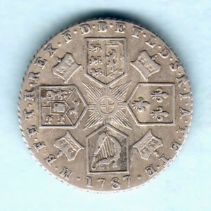 Great Britain.. 1787 George 111 - Sixpence.. With Hearts..  VF  - Trace Lustre - Picture 1 of 2