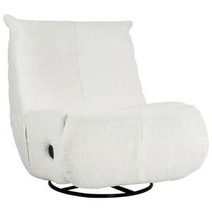 Relaxsessel Drehbar Fernsehsessel mit Liegefunktion, Schaukelfunktion Cremeweiß - Bild 1 von 10