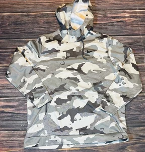 Nike Thermafit Camo Pullover Fleece Hoodie Sweater DD1757-043 Men Sz XL - Picture 1 of 12