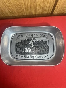 Wilton Armetale Platter 'Give US This Day Our Daily Bread' Bread Tray - Picture 1 of 9