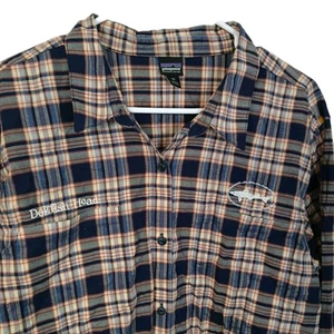 Patagonia Long Sleeve Plaid Shirt Womens XL Button Up Multi Plaid Dogfish Head - Picture 1 of 11