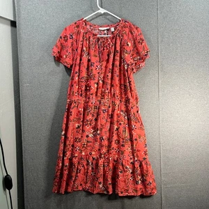 Canyon Retreat Regular Flutter Sleeve Dress w/ Tassel Clay Red, Large - Picture 1 of 10