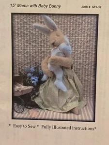 Judi Lynn Designs Mama With Baby Bunny Rabbit Pattern Plush - Picture 1 of 5