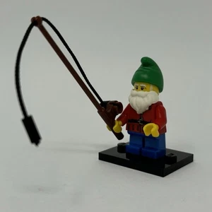 Lego Lawn Gnome Minifigure Collectible Series 4 CMF Complete Fishing Pole & Rod - Picture 1 of 4