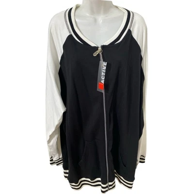 Chaqueta Avenue para mujer blanca y negra con textura frontal con cremallera talla 30/32 Foto 1 de 4