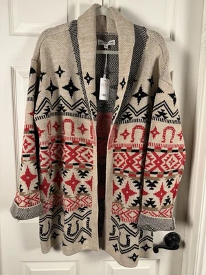 LUCKY BRAND WESTERN AZTEC OVERSIZED CARDIGAN SZ XL NWT - Image 1 of 3