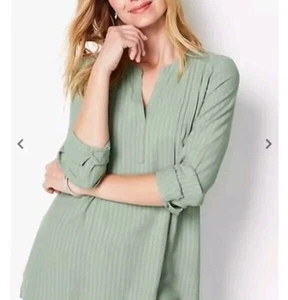 J.Jill Biesen Popover Tunika Top Salbeigrün Medium Neu Bluse Shirt  - Bild 1 von 8