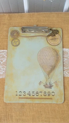 Steampunk Upcycled Clipboard: Vintage Inspired Industrial Home or Office Decor - Image 1 of 4