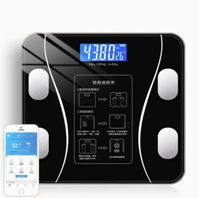 1pc Smart Bluetooth Body Fat Scale Digital Electronic Fitness Tracking App Home - Image 1 of 4