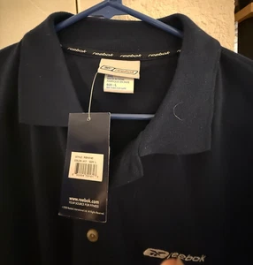 Reebok Men's Logo RBK4140 Polo Shirt Size Large Navy Blue 2000 Release NEW - Picture 1 of 2