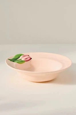 Cuenco de pasta de gres Anthropologie Foster Icon - Floral rosa tulipán *Nuevo en caja* Foto 1 de 3