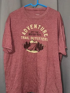 Adventure Off the Beaten Path” Tee - Maroon, XXL, Camping Graphic - Picture 1 of 6