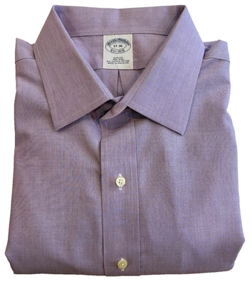 Camisa de vestir Brooks Brothers para hombre 17-36 calce ajustado lavanda algodón supima sin planchar Foto 1 de 4