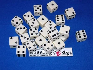 DADOS BLANCOS OPACOS con PIPS NEGROS 16mm (Paquete de 24) ENVÍO GRATUITO - Imagen 1 de 5