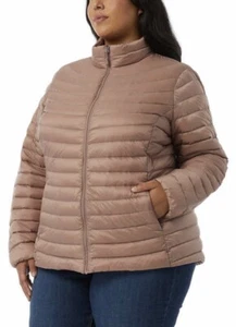 NWT 32 Degrees Heat Lightweight Packable Down Jacket - Taupe - Women’s Size 3X - Picture 1 of 5