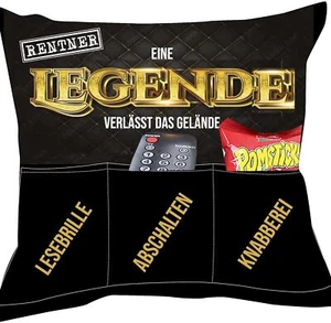 Dekokissen RENTNER Kissen mit 3 Taschen zum selber Befüllen Geschenk Ruhestand - Bild 1 von 6