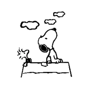 Dog Woodstock on Dog House Vinyl Decal Choose Size and Color - Picture 1 of 16