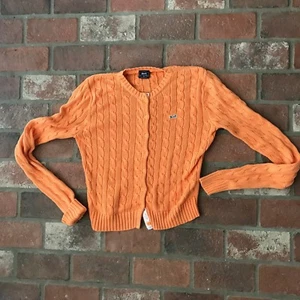 Le Tigre Damen Gr. M Strickjacke mit Zopfmuster Orange Pullover  - Bild 1 von 5