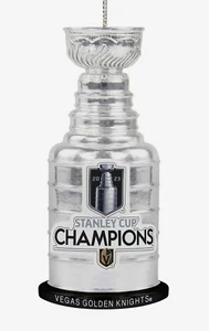 Vegas Golden Knights 2023 Champions Stanley Cup Trophy Christmas Tree Ornament - Picture 1 of 3