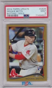 MOOKIE BETTS 2014 Topps Update Batting Gold RC Rookie #/2014 PSA 9 MINT DODGERS - Picture 1 of 2