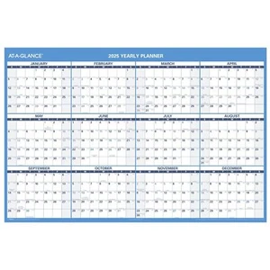 AT-A-GLANCE 2025 Erasable Calendar Dry Erase Wall Planner 48" x 32" Extra Lar... - Picture 1 of 5