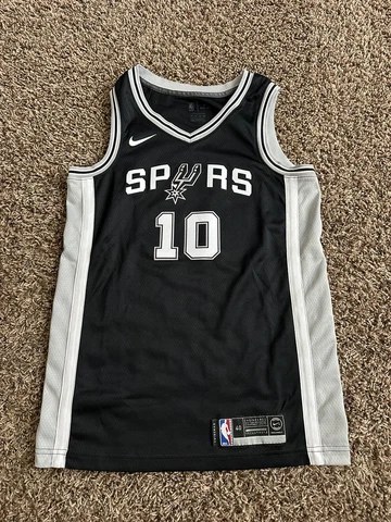 Demar Derozan #10 Small. Stitched Lettering San Antonio Spurs Black/White Cover