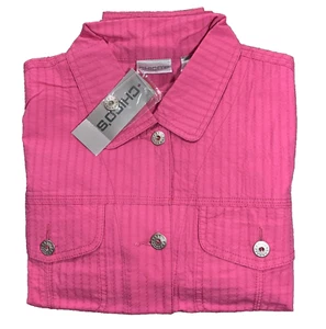 NWT Chico's Size 0 Pink Jacket Shirt Lightweight Tanya Retail $78 NEW - Picture 1 of 6