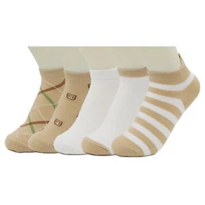 Women and Girl Low Cut/No Show Brown Bear Ankle Socks-5 Pack - Picture 1 of 8