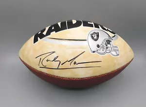 RANDY MOSS signed handsigniert Oakland Raiders Logo Football - Bild 1 von 3