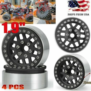 4PCS 1.9" Metal Beadlock Wheel Rims for 1/10 RC TRX4 AXIAL SCX10 TRX-4 D90 90046 - Picture 1 of 9