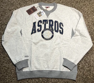 NEW Mitchell & Ness Houston Astros Premium Fleece Vintage Logo Crewneck (Medium) - Picture 1 of 3