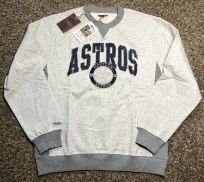 NEW Mitchell & Ness Houston Astros Premium Fleece Vintage Logo Crewneck (Medium) - Image 1 of 3