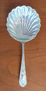 Vintage S. Kirk & Son Rose Sterling Silver Shell Bon Bon Spoon No Monogram - Picture 1 of 8