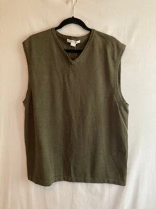 Geoffrey Beene Mens Sweater Vest Green Heather Size LARGE Cotton NEW w/Tags - Picture 1 of 3