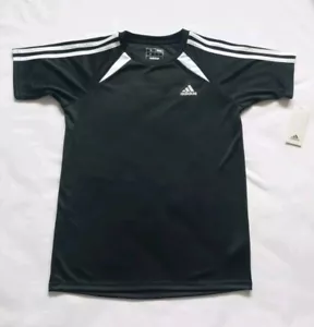 adidas Boys Soccer Short Sleeve T-Shirt Black Size L 14-16 - Picture 1 of 7