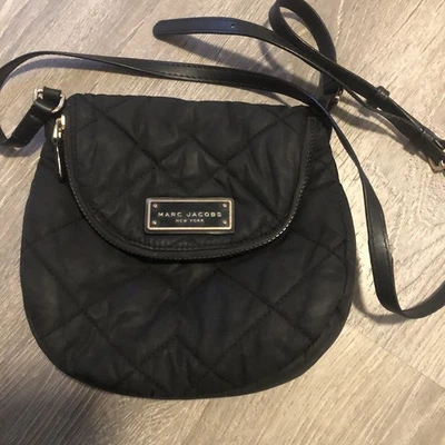 Marc Jacobs Designer Black Quilted Nylon Crossbody Bag with Leather Trim  - Image 1 of 4