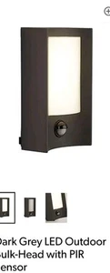 Dark Grey LED Outdoor Bulk-Head with PIR Sensor - Picture 1 of 1