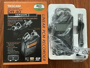 Tascam DR-40 V2 Four-Track Digital Audio Recorder and USB Audio Interface, Black - Picture 1 of 8