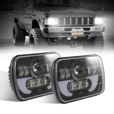 Faro LED rectangular DRL haz alto/bajo para Chrysler Cordoba 1980-1983 2x 7x6" EE. UU. Foto 1 de 4