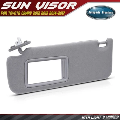 Parasol gris del lado del conductor con extensor para Toyota Camry 2012-2017 sin techo corredizo Foto 1 de 4