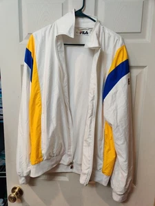 Vintage Men's Size XL Fila Windbreaker Jacket White, Blue, Yellow - Picture 1 of 3