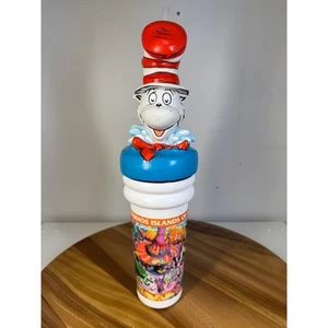 Universal Studios Suess Landing Katze im Hut Souvenir Tasse mit Strohhalm Topper - Bild 1 von 15