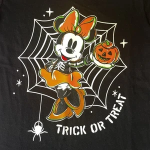 Old Navy Disney Girls XL 14-16 Black Minnie Mouse Halloween Graphic Shirt Tee - Picture 1 of 6