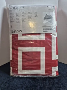 Ikea 2 Red White Pocket Curtain Window Panels 57x118 Nina Jobs Modern Design - Picture 1 of 11