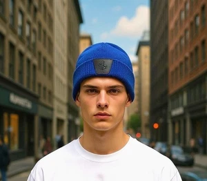 Scuderia Ferrari Adult's Wool "Hybrid" Blue Logo Beanie Hat - Picture 1 of 5