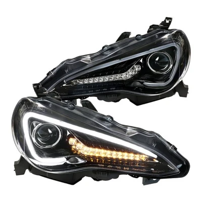 Jet Black Fits 2012-2017 Fr-S /86 Led Sequential Signal Projector Headlights - Image 1 of 4