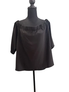 Laura Ashley Women’s Plus Size Off Shoulder Black Blouse Size 24 - Picture 1 of 6