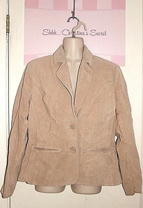 RELATIVITY Suede Jacket Sandy Beige WASHABLE Sz M * XLNT - Picture 1 of 5