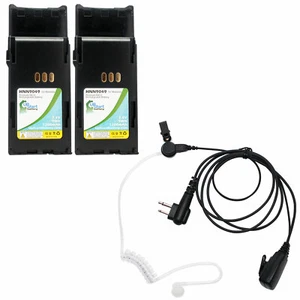 2 Pack Battery & Earpiece w/ PTT Mic for Motorola Motorola P1225 - Picture 1 of 1