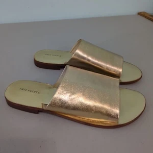 Free People Women's Verona Slide Sandal gold 9 - Picture 1 of 4